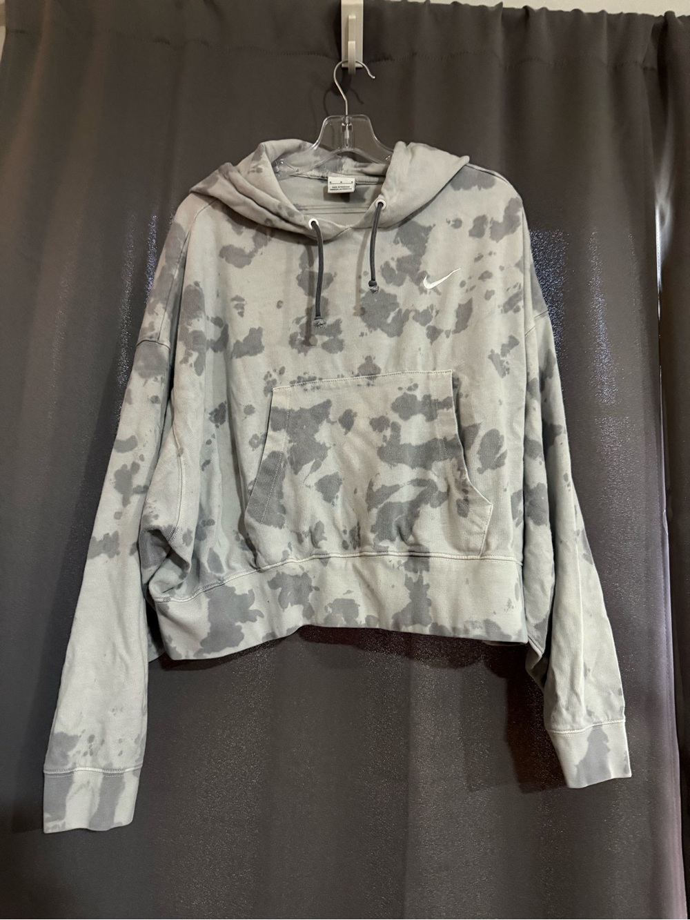 Nike Gray Tie-Dye Cropped Hoodie Jacket